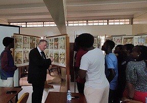 On the opening of the unique art exhibition "The Russian Alphabet in drawings by Marina Khankova" in Kampala, Uganda
