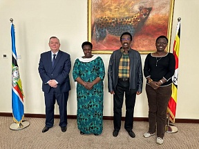 Ambassador Vladlen Semivolos saw off the delegation headed by H.E. Jessica Alupo, Vice President of Uganda, to Russia