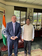 On January 24, H.E. Vladlen Semivolos, Ambassador of the Russian Federation to Uganda paid a courtesy call on H.E. Ajay Kumar, High Commissioner of the Republic of India to Uganda