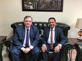 On the meeting between Russian Ambassador to Uganda H.E. Vladlen Semivolos and Diplomatic Representative of the Aga Khan Development Network in Uganda Mr. Amin Mawji Oba