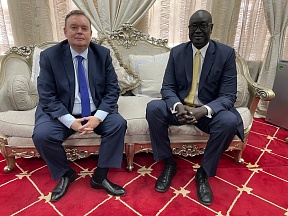 On the ceremony of presentation of the copies of letters of credence by Russian Ambassador to Uganda and South Sudan H.E. Vladlen Semivolos to Minister of Foreign Affairs and International Cooperation of the Republic of South Sudan Mayiik Ayii Deng