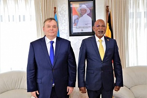 On November 19, Ambassador Extraordinary and Plenipotentiary of the Russian Federation to the Republic of Uganda H.E. Vladlen Semivolos presented copies of the letters of credence to Minister of Foreign Affairs of Uganda Hon. Gen. Jeje Odongo.