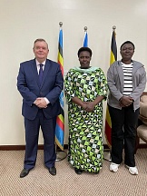 On the participation of the Ambassador Vladlen Semivolos in the welcoming ceremony for Vice President of Uganda
