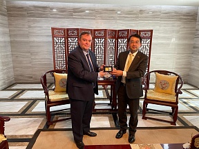 Russian Ambassador to South Sudan H.E. Vladlen Semivolos paid a courtesy call on H.E. Hua Ning Ambassador of the People's Republic of China to South Sudan