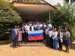 On the reception at the Russian Embassy in Uganda in honor of the participants embarking on the World Youth Festival