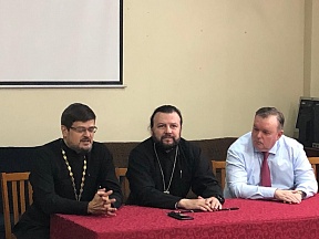 On the meeting between Russian Ambassador Vladlen Semivolos and Patriarchal Exarch of Africa, Metropolitan of Klin Leonid and the delegation members of the Russian Orthodox Church